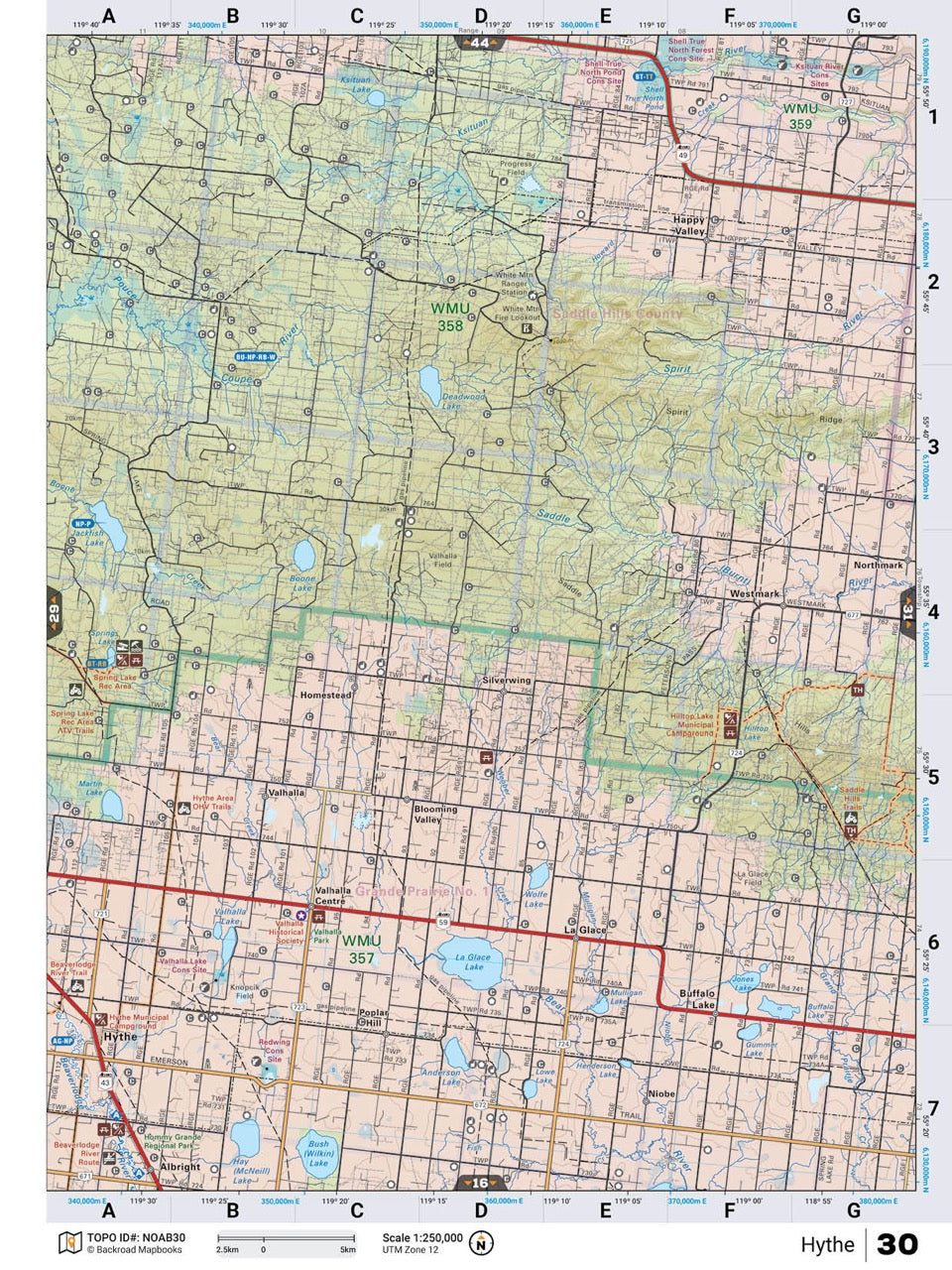 NOAB30 Wall Map - Hythe - Backroad Maps