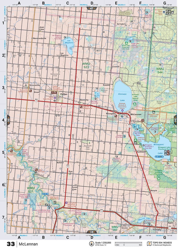 NOAB33 Wall Map - McLennan - Backroad Maps