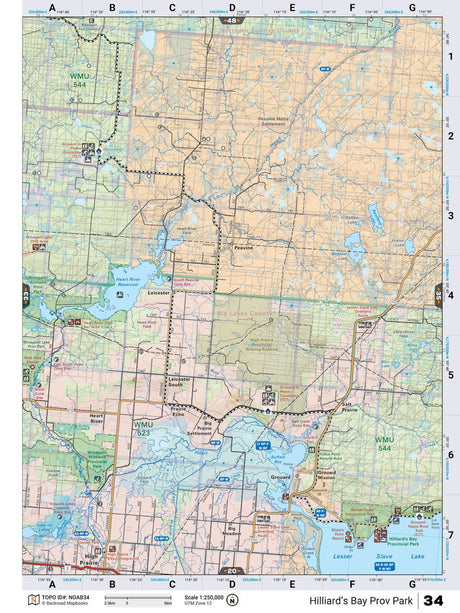 NOAB34 Wall Map - Hillard's Bay Provincial Park - Backroad Maps