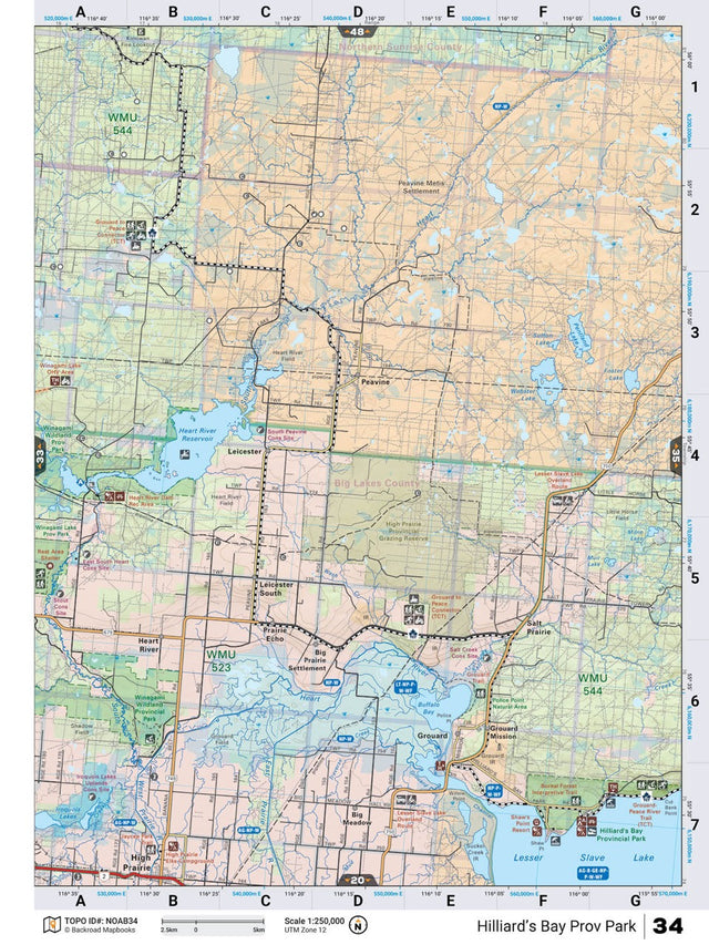 NOAB34 Wall Map - Hillard's Bay Provincial Park - Backroad Maps