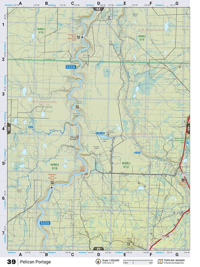 NOAB39 Wall Map - Pelican Portage - Backroad Maps