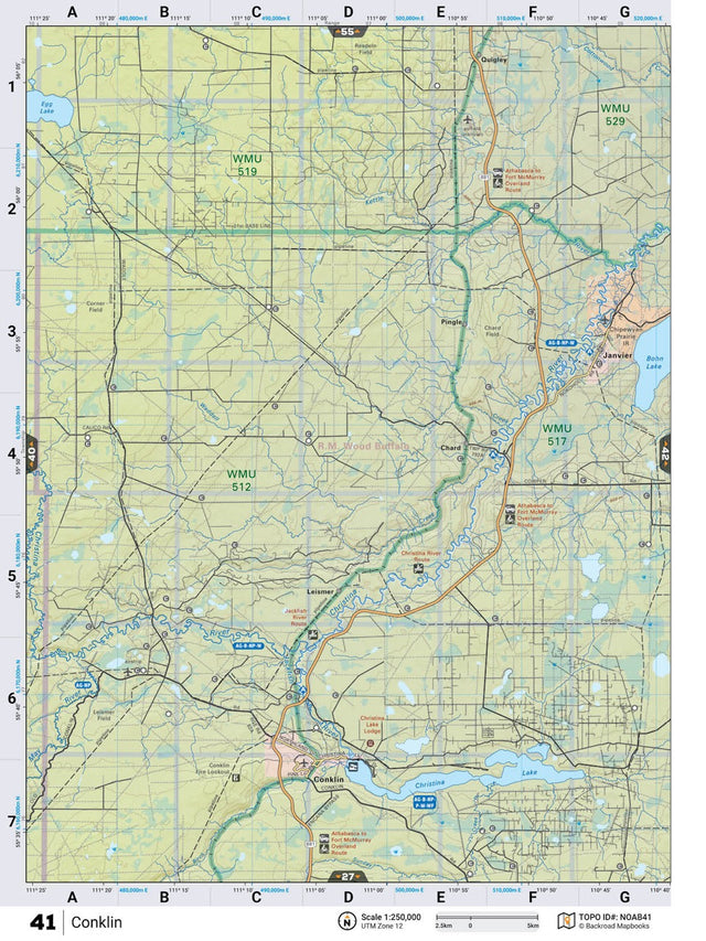 NOAB41 Wall Map - Conklin - Backroad Maps