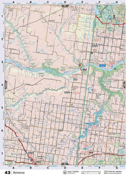 NOAB43 Wall Map - Bonanza - Backroad Maps