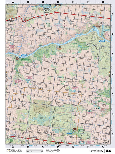 NOAB44 Wall Map - Backroad Maps