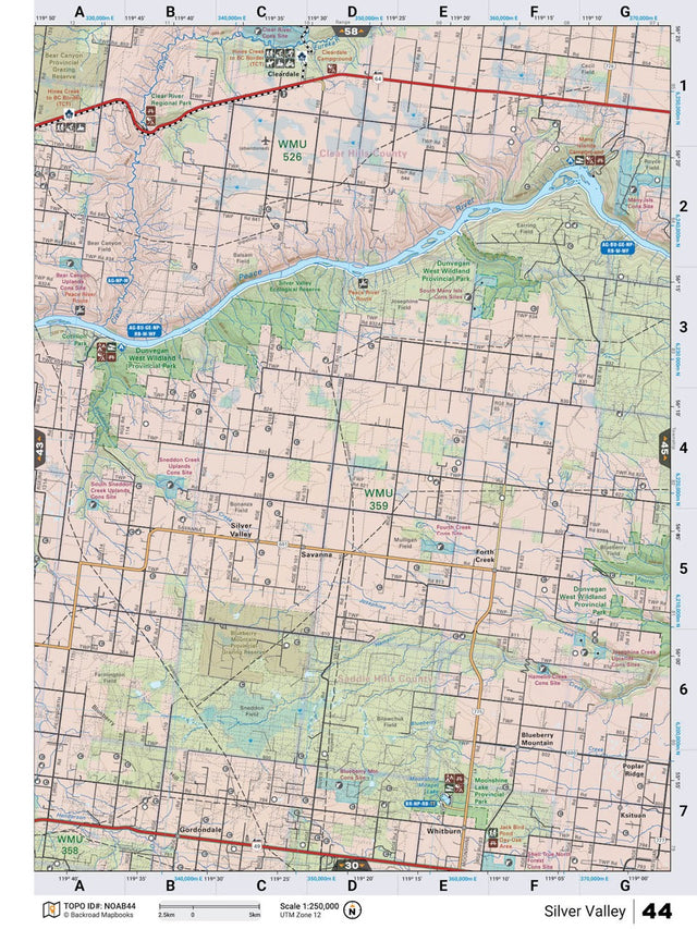 NOAB44 Wall Map - Backroad Maps