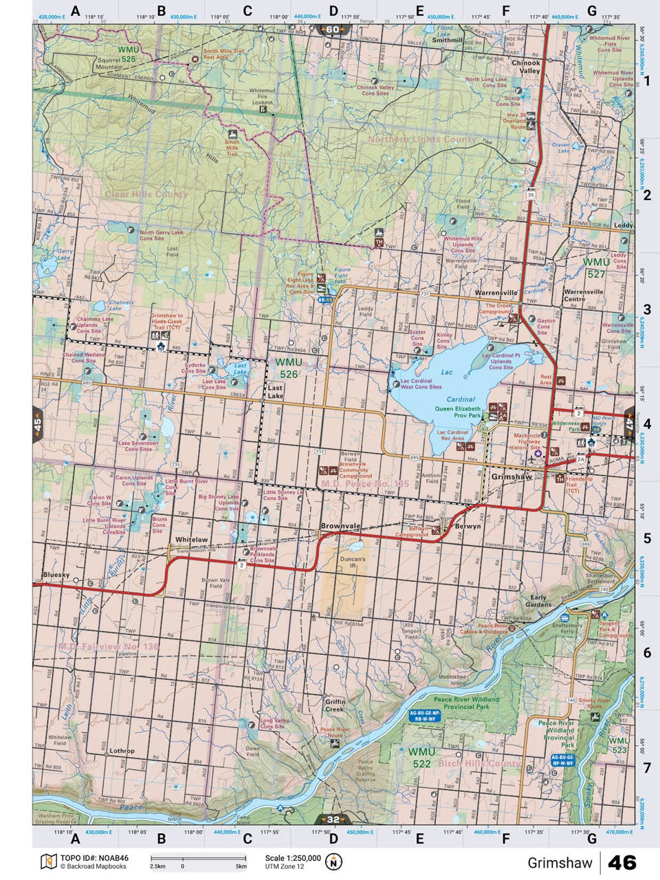 NOAB46 Wall Map - Grimshaw - Backroad Maps