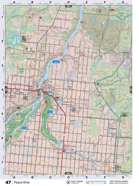 NOAB47 Wall Map - Peace River - Backroad Maps