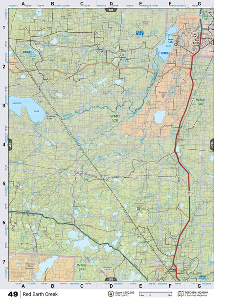 NOAB49 Wall Map - Red Earth Creek - Backroad Maps