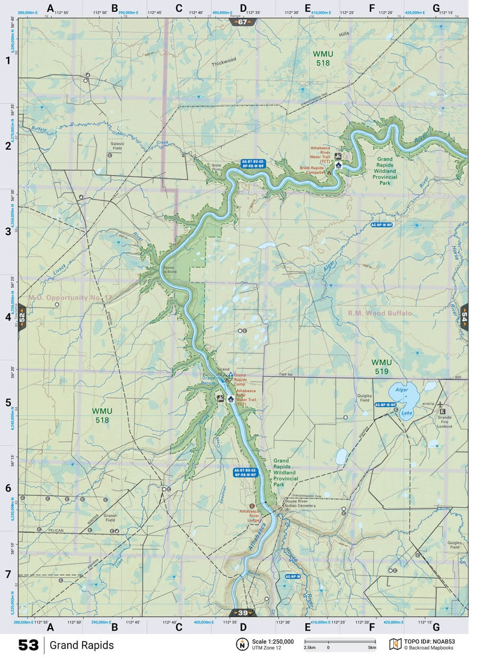 NOAB53 Wall Map - Grand Rapids - Backroad Maps