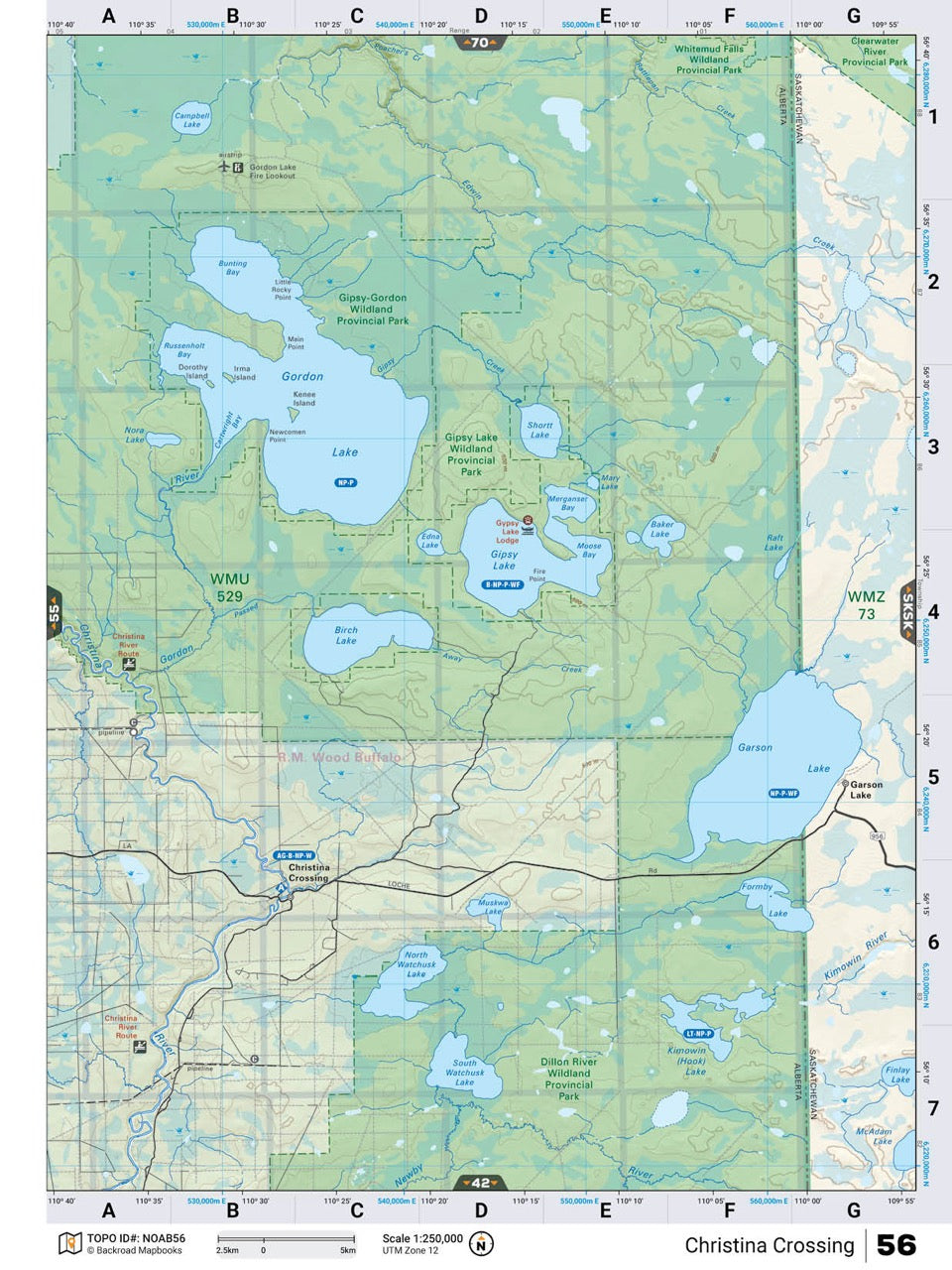 NOAB56 Wall Map - Christina Crossing - Backroad Maps