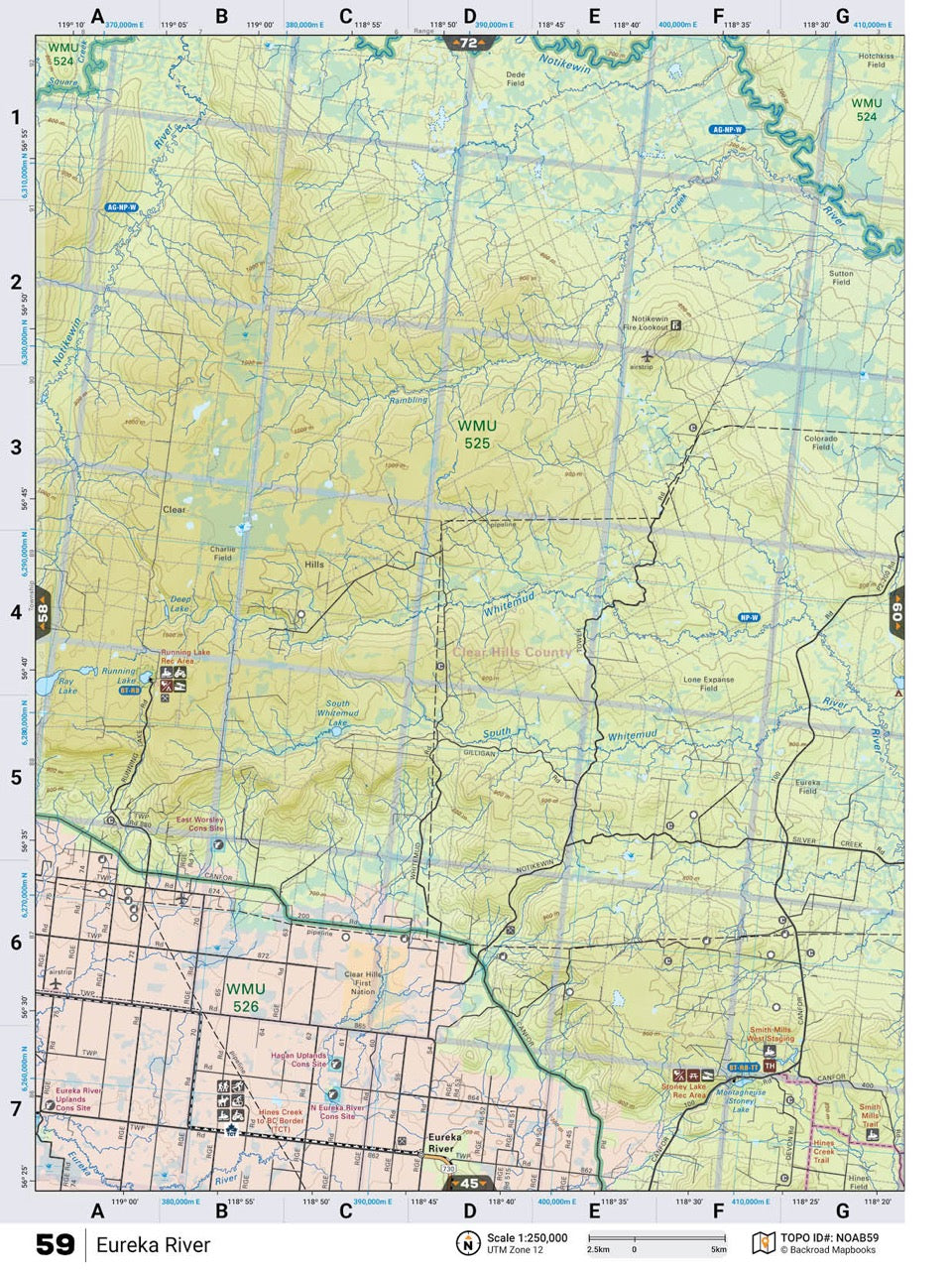 NOAB59 Wall Map - Eureka River - Backroad Maps