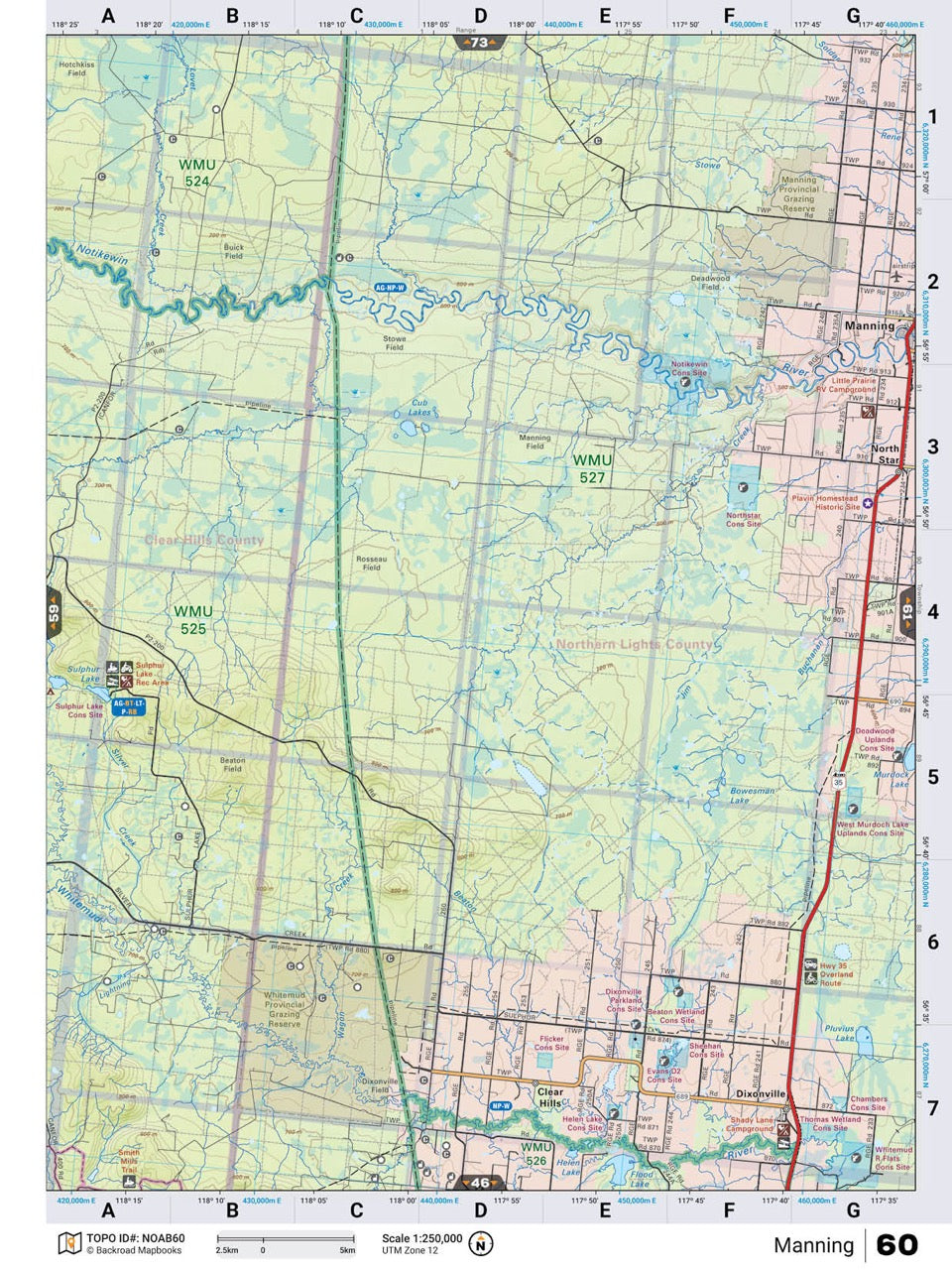 NOAB60 Wall Map - Manning - Backroad Maps