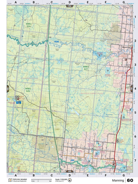 NOAB60 Wall Map - Manning - Backroad Maps