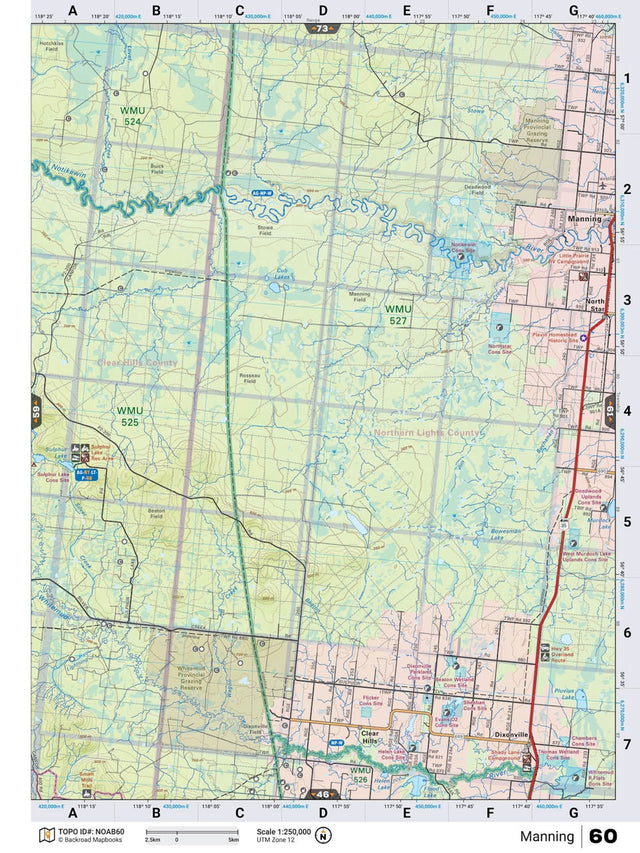 NOAB60 Wall Map - Manning - Backroad Maps