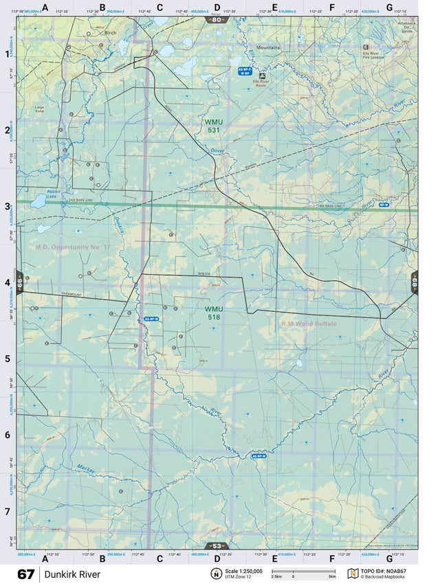NOAB67 Wall Map - Dunkirk River - Backroad Maps