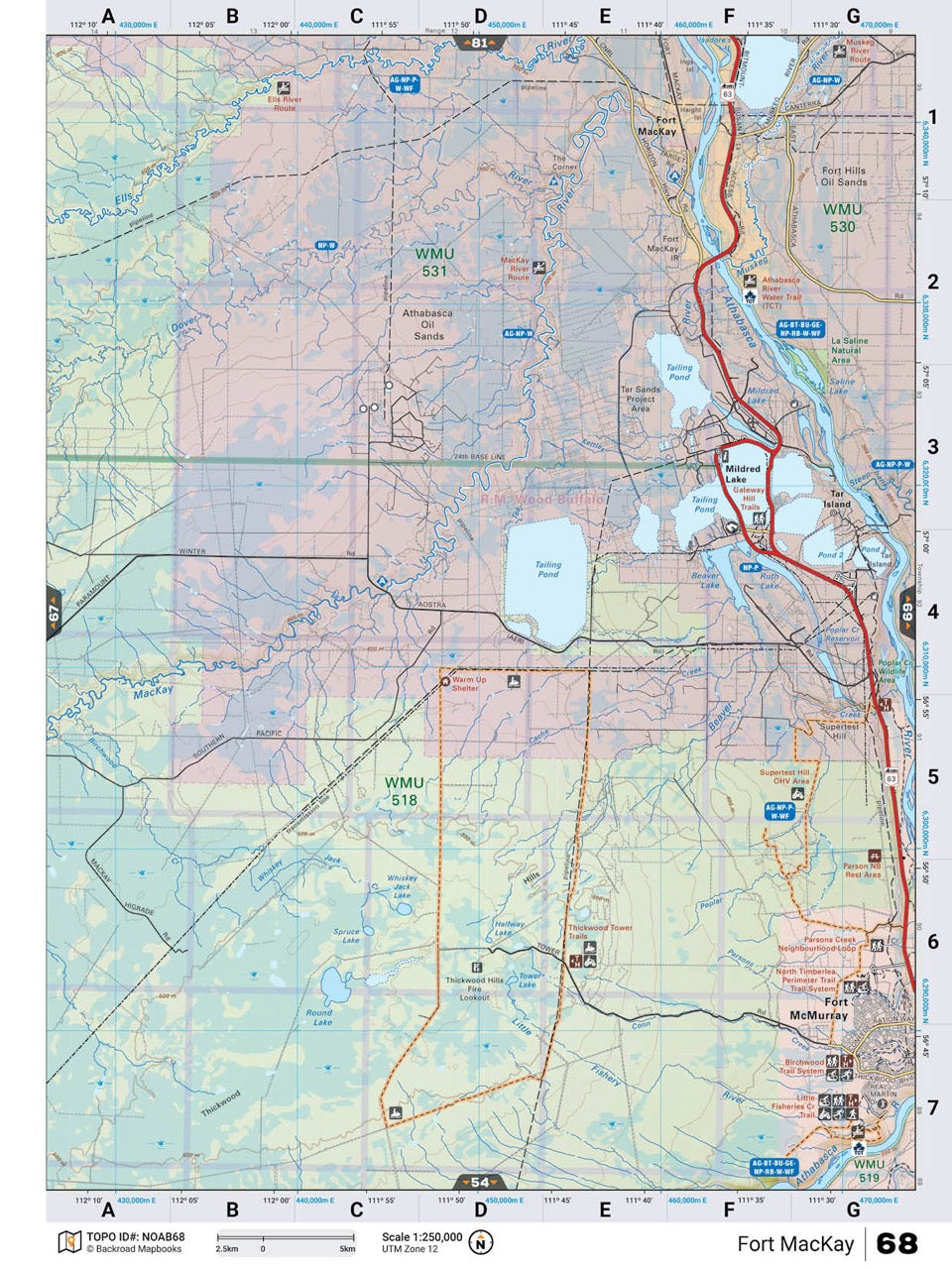 NOAB68 Wall Map - Fort Mackay - Backroad Maps