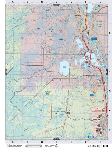 NOAB68 Wall Map - Fort Mackay - Backroad Maps