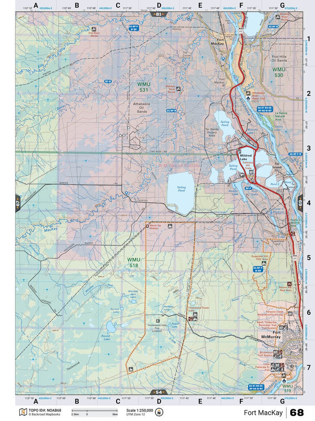 NOAB68 Wall Map - Fort Mackay - Backroad Maps