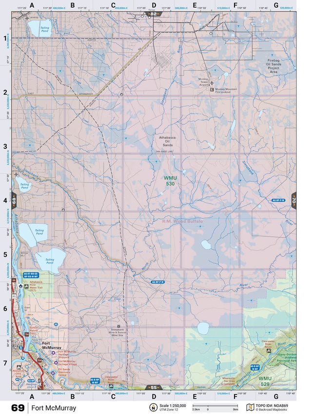NOAB69 Wall Map - Fort Mcmurray - Backroad Maps