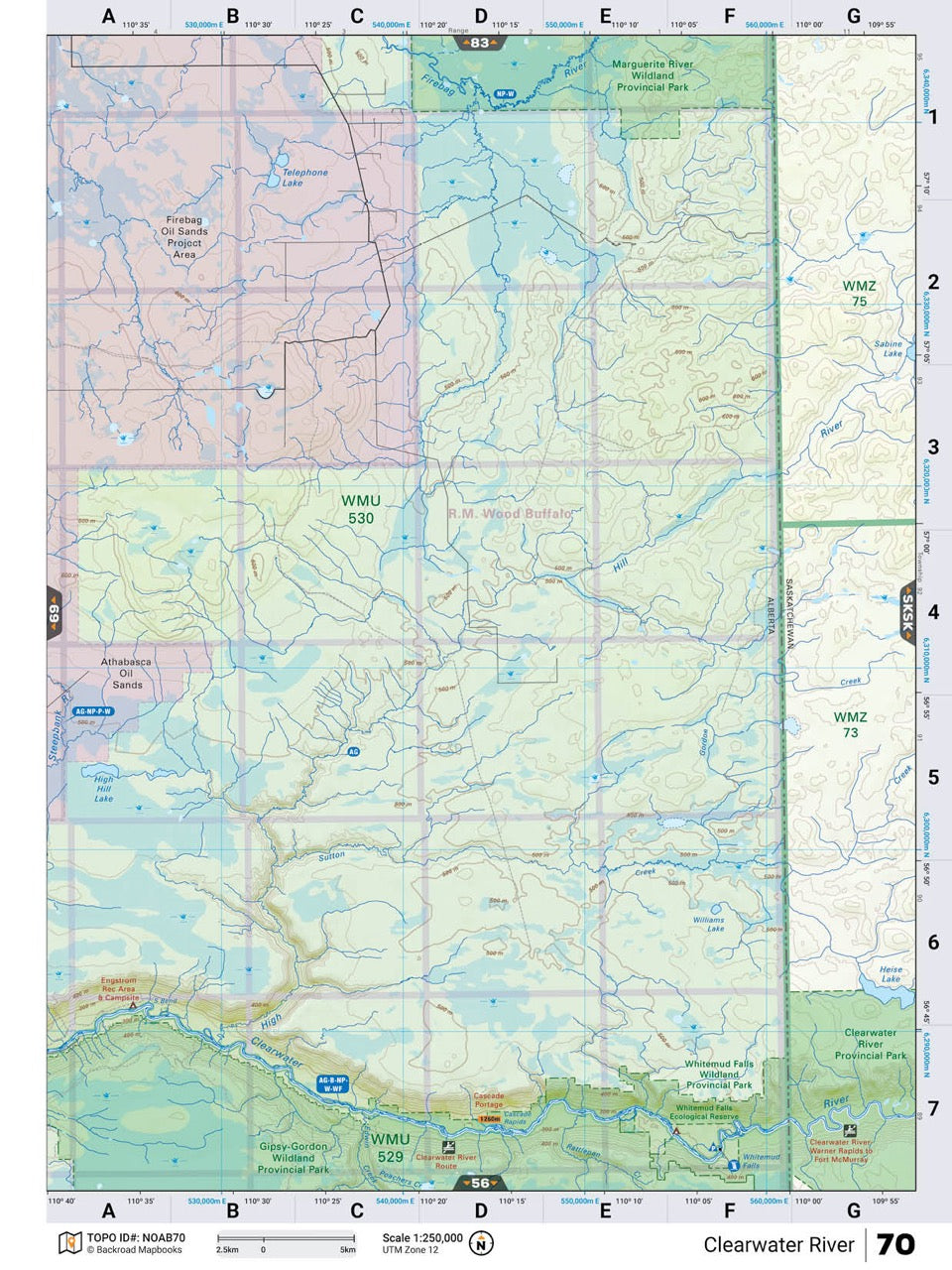 NOAB70 Wall Map - Clearwater River - Backroad Maps
