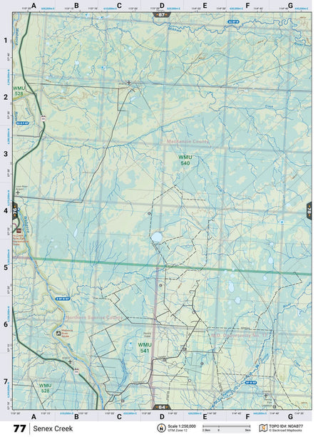 NOAB77 Wall Map - Senex Creek - Backroad Maps