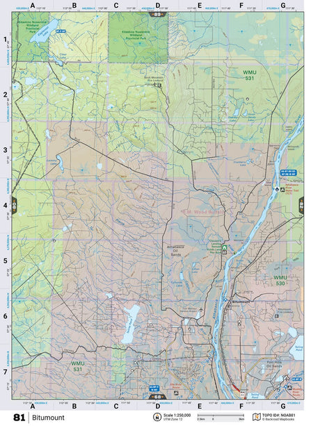 NOAB81 Wall Map - Bitumount - Backroad Maps