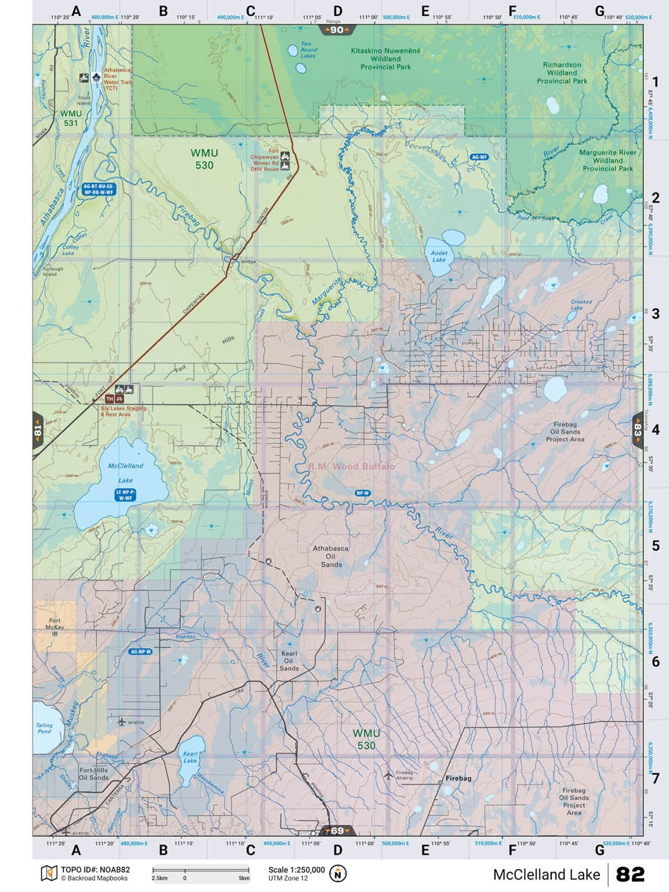 NOAB82 Wall Map - McClelland Lake - Backroad Maps