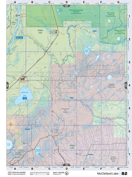 NOAB82 Wall Map - McClelland Lake - Backroad Maps