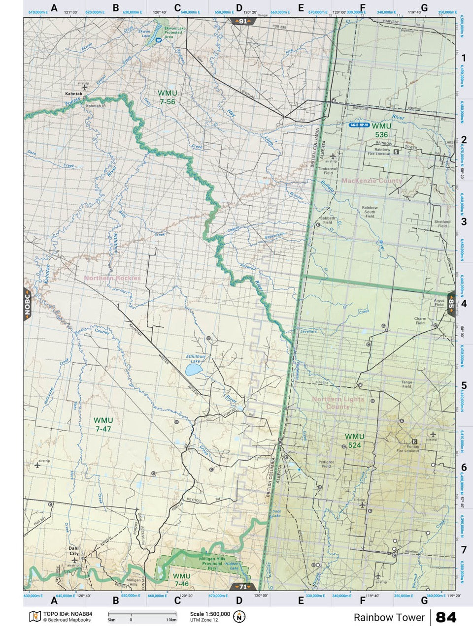 NOAB84 Wall Map - Foulwater Creek - Backroad Maps
