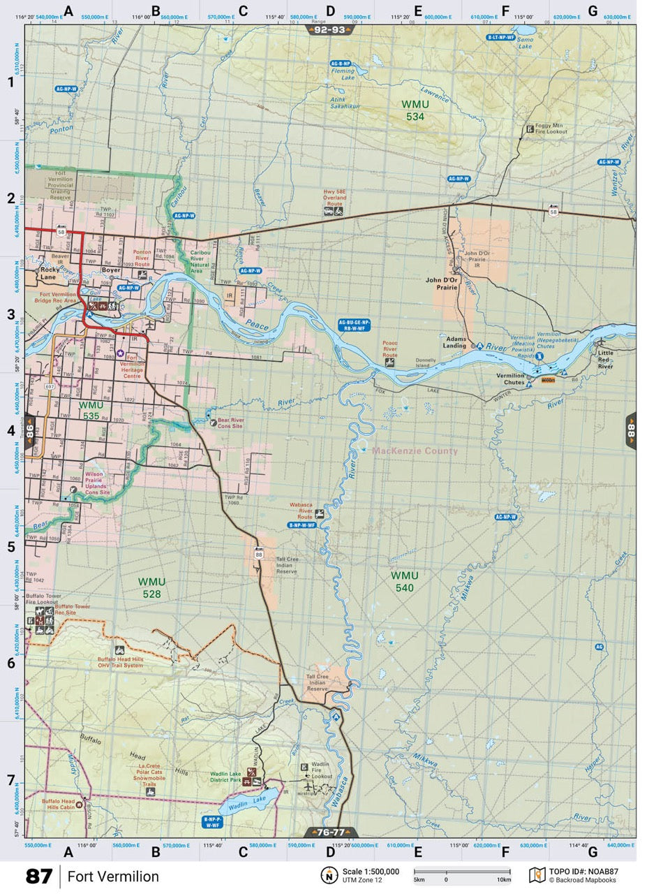NOAB87 Wall Map - Backroad Maps