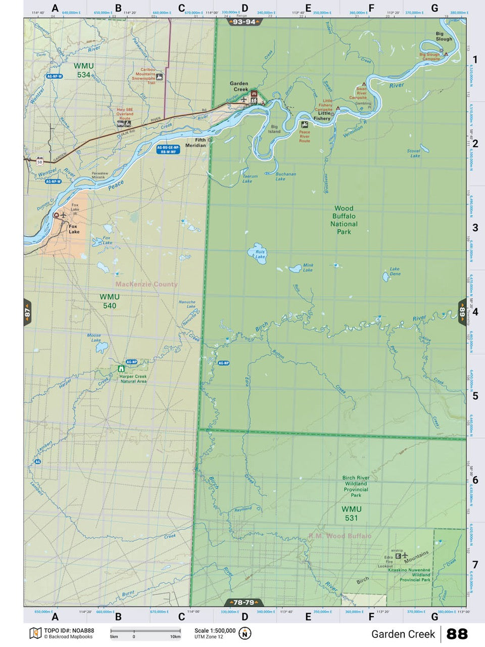 NOAB88 Wall Map - Garden Creek - Backroad Maps