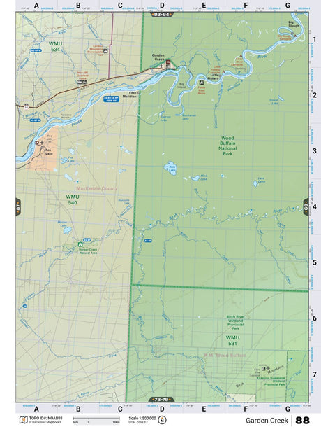 NOAB88 Wall Map - Garden Creek - Backroad Maps