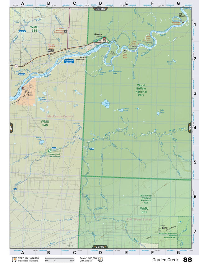 NOAB88 Wall Map - Garden Creek - Backroad Maps