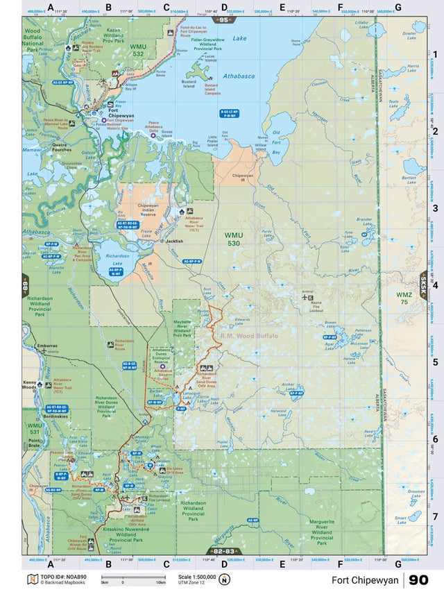 NOAB90 Wall Map - Fort Chipewyan - Backroad Maps