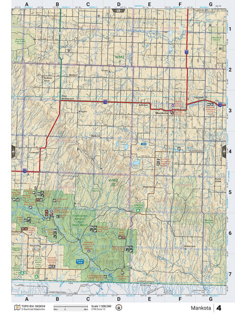 SKSK4 TOPO Map - Mankota - Backroad Maps