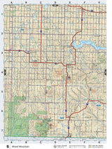 SKSK5 Wall Map - Wood Mountain - Backroad Maps