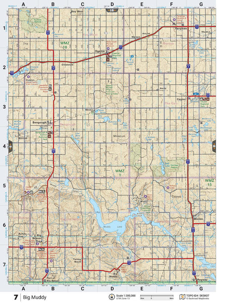 SKSK7 TOPO Map - Big Muddy - Backroad Maps