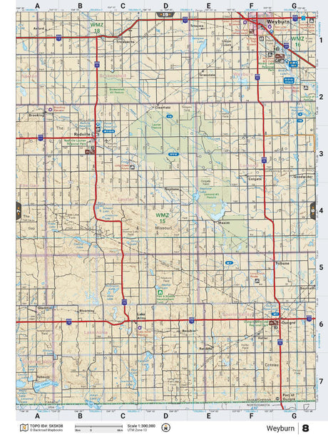SKSK8 TOPO Map - Weyburn - Backroad Maps
