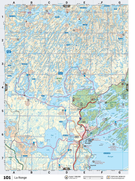 SKSK101 TOPO Map - La Ronge - Backroad Maps
