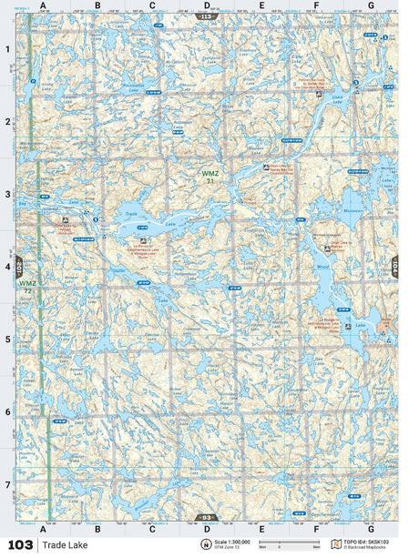 SKSK103 TOPO Map - Frog Portage - Backroad Maps
