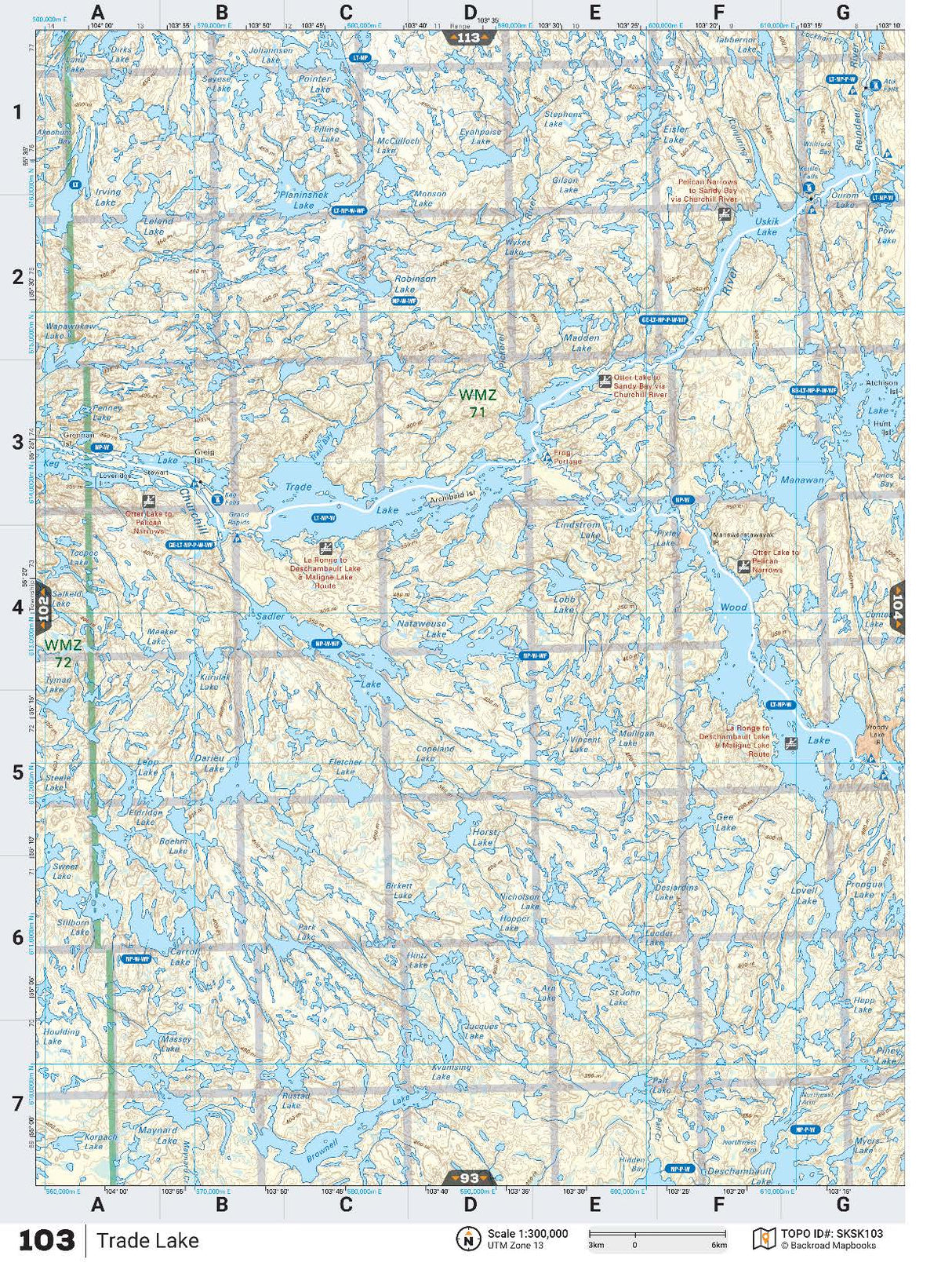 SKSK103 Wall Map - Frog Portage - Backroad Maps
