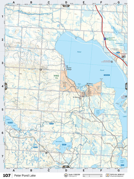 SKSK107 Wall Map - Peter Pond Lake - Backroad Maps