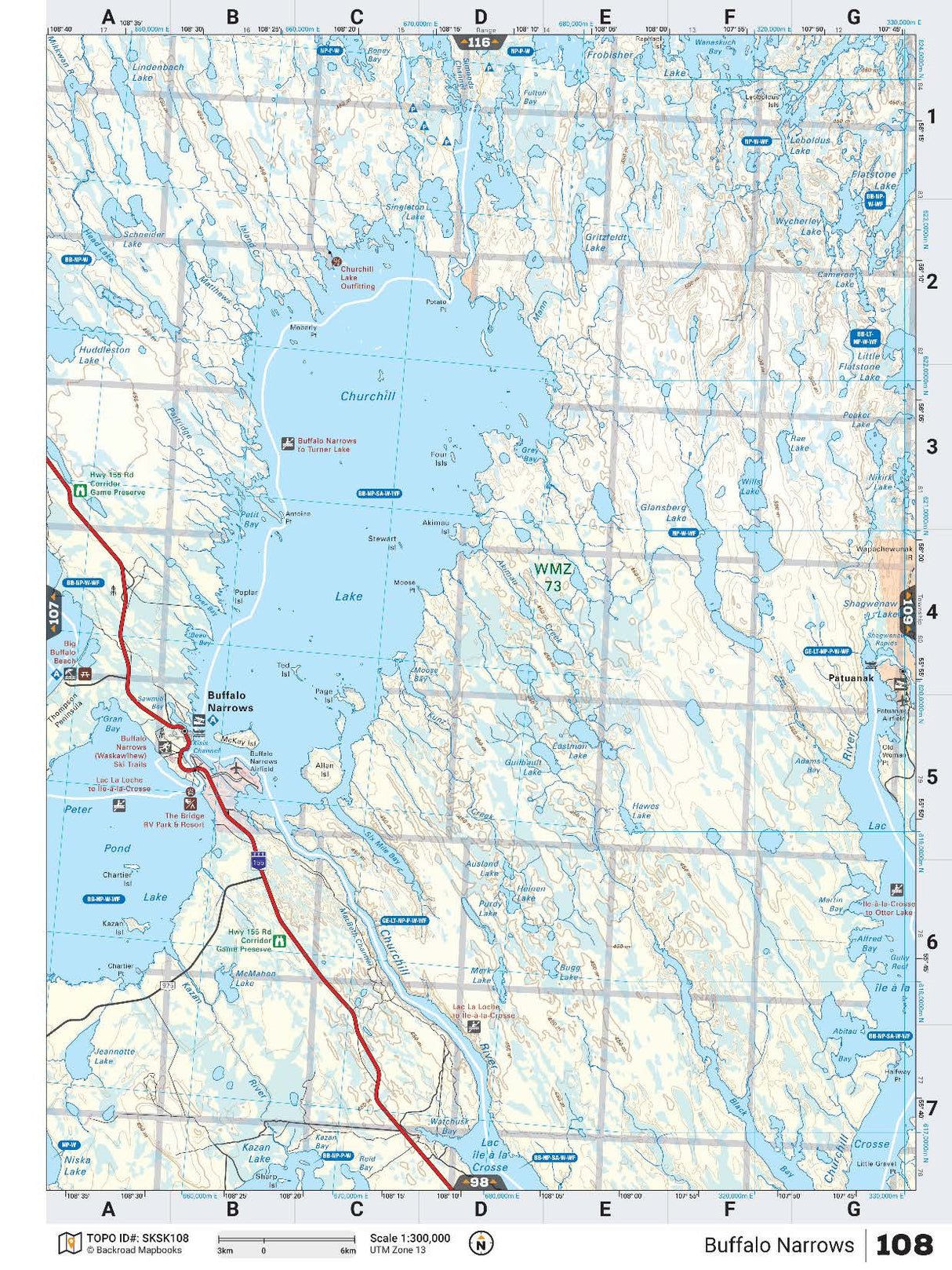 SKSK108 TOPO Map - Buffalo Narrows - Backroad Maps