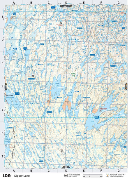 SKSK109 Wall Map - Dipper Lake - Backroad Maps