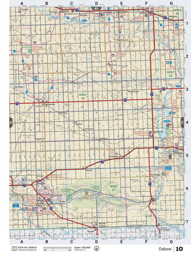SKSK10 Wall Map - Oxbow - Backroad Maps