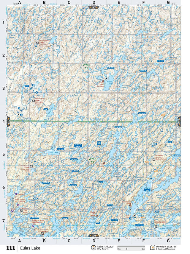 SKSK111 TOPO Map - Eulas Lake - Backroad Maps