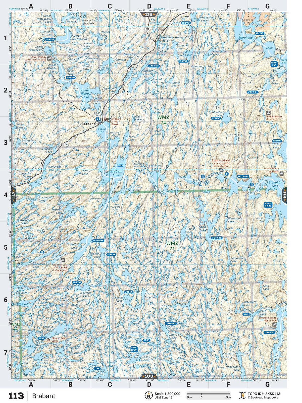 SKSK113 Wall Map - Brabant - Backroad Maps