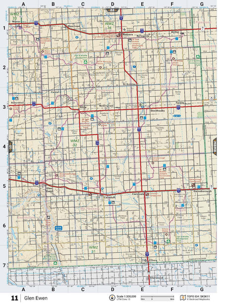 SKSK11 Wall Map - Glen Ewen - Backroad Maps
