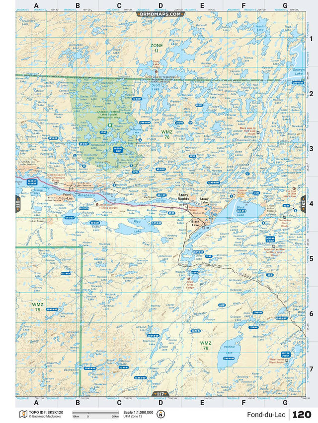 SKSK120 TOPO Map - Fond-du-Lac - Backroad Maps