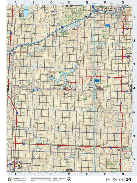 SKSK14 TOPO Map - Swift Current - Backroad Maps